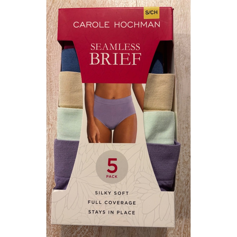 Carole Hochman Small Seamless Brief 5-Pack Womens Multicolor NIB